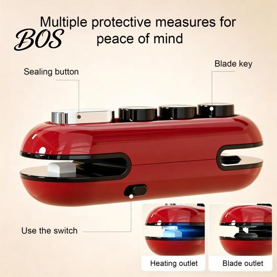 Snack Freshness Keeper Magnetic Bag Sealer, Rechargeable Food Sealer with Cutter, Kitchen Portable Heat Seal Machine for Chips Bags Reusable