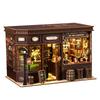 QmXCyzl DIY Dollhouse Miniature Kit for Beginners, Furniture, Room Decoration, 3D Hobby, Architectural Model, Dust Cover Not Included (Corner Tavern)