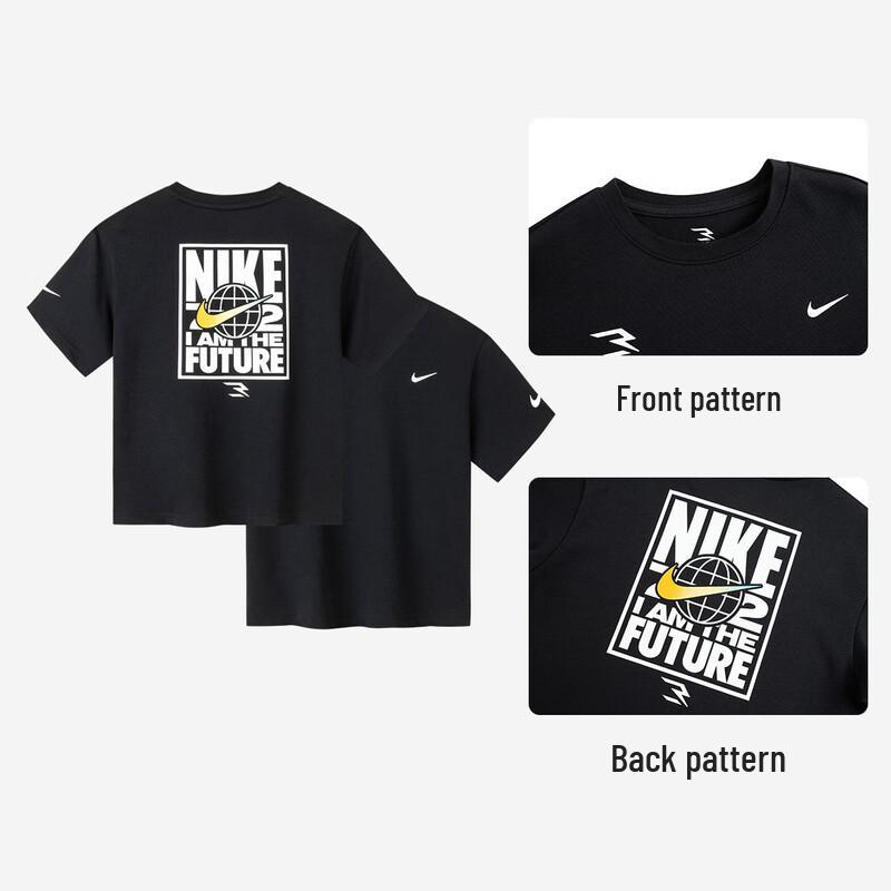 Nike Летняя футболка с графическим принтом из чистого хлопка для детей 3BRAND