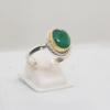 Genuine Rich Green Emerald Gems 925 Sterling Silver Yellow Gold Two Tone Ring Jewelry, Handmade Emerald Ring Jewelry