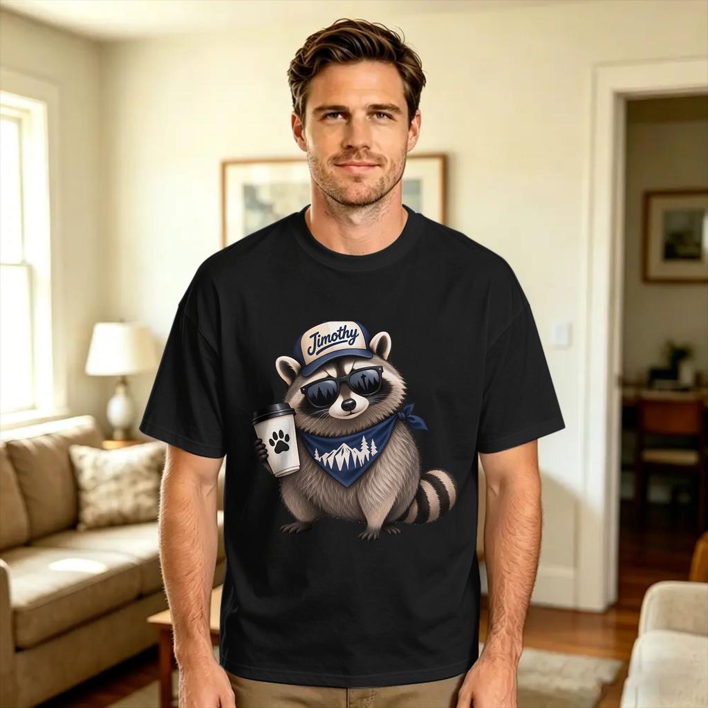 Casual T Shirt Summer Jimothy The Raccoon Seattle Raccoon Fashion T Shirts Cotton Tshirt For Unisex Y2k Funny Short Sleeve Tops
