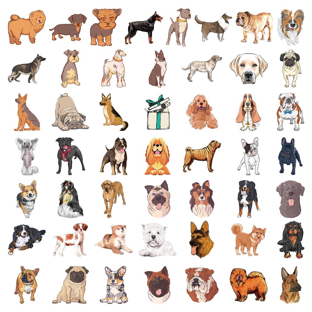 100 New Cute Puppy Realistic Stickers Teddy VIP Corgi Border Shepherd Golden Retriever No Repeating Stickers