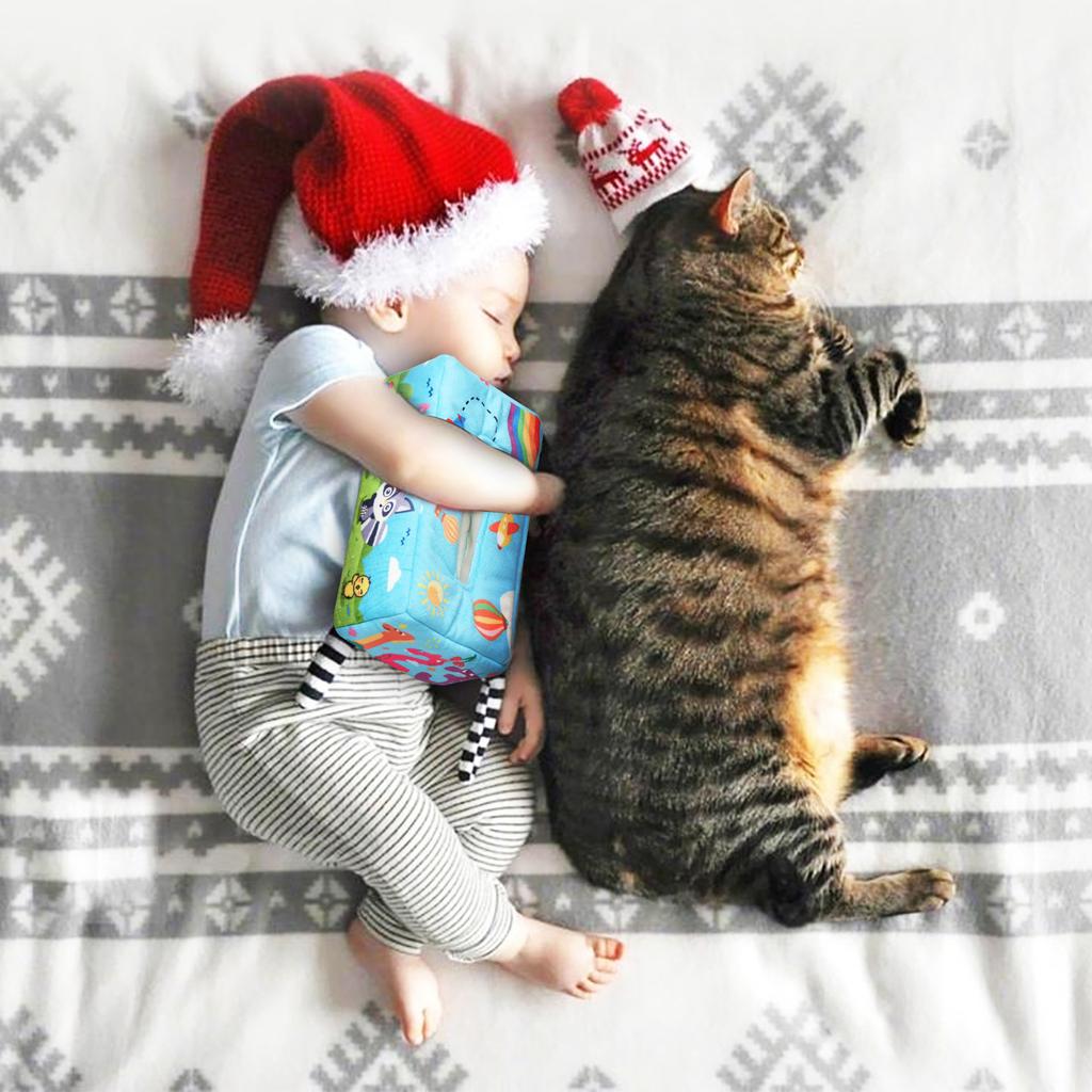 Волшебная коробка для салфеток, детская игрушка, мягкие сенсорные игрушки Монтессори для детей 0-6-12 месяцев, высококонтрастные детские игрушки для новорожденных, малышей, подарок для младенцев