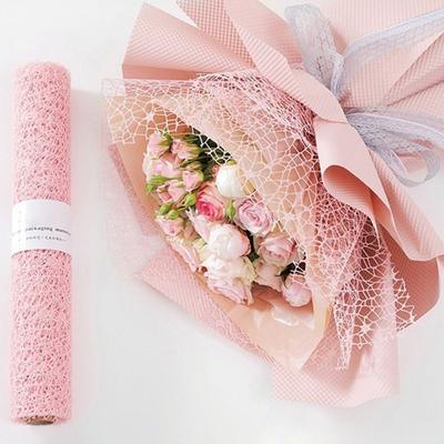 Обертка для букета Обертка для цветов Марлевая сетка Цветочная оберточная бумага Жаккардовая сетка День матери