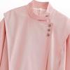 2026 Summer New Arrival: European and American Cross-border Women's Street Fashion Diagonal Ribbed Stand Collar Jacket w09 12192