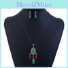 Retro Style Pendant Jewelry Set With Resin For Casual And Formal Occasions