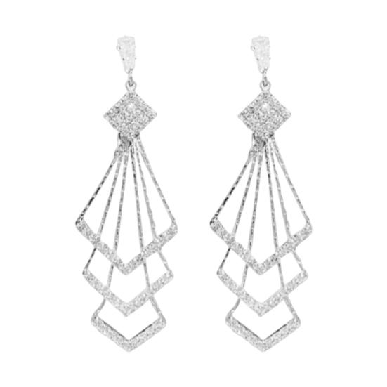 Женские серьги-капли, трехслойные блестящие стразы в форме ромба, висячие серьги, аксессуар