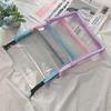 A5 Transparent Glitter PVC File Bag with Color Zipper - Simple Student Plastic Storage Bag