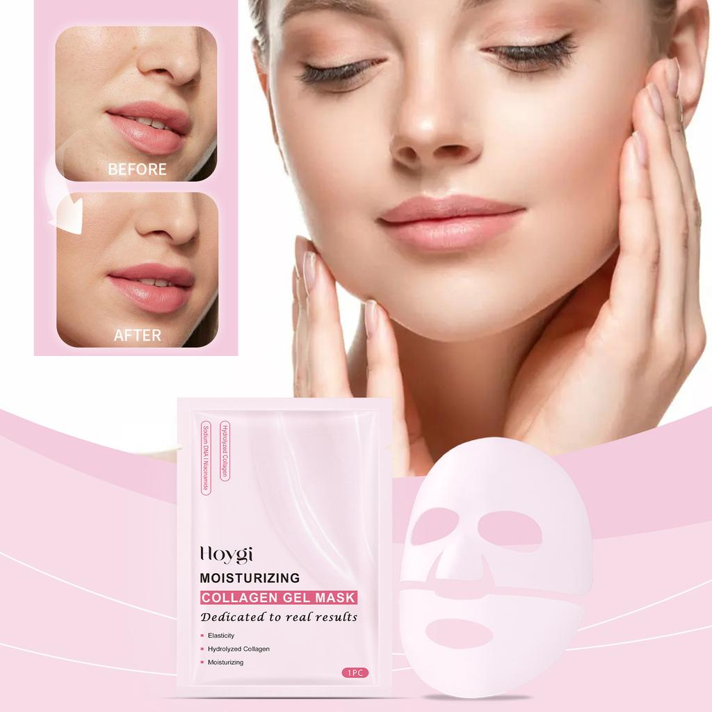 Pink Bio Collagen Gel Salmon Pdrn Face Mask Deep Hydrating Overnight Moisturizing Hydrogel Jelly Face Sheeets Balance Skin Tone