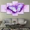 Картины на холсте, 5 шт., HD-печать, современный постер, фиолетовая бабочка, украшение, настенное искусство для украшения дома, декор стен без рамки