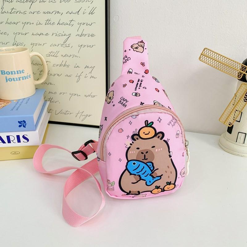Children Capybara Printed Diagonal Package Polychrome Casual Outdoor Bag Chest