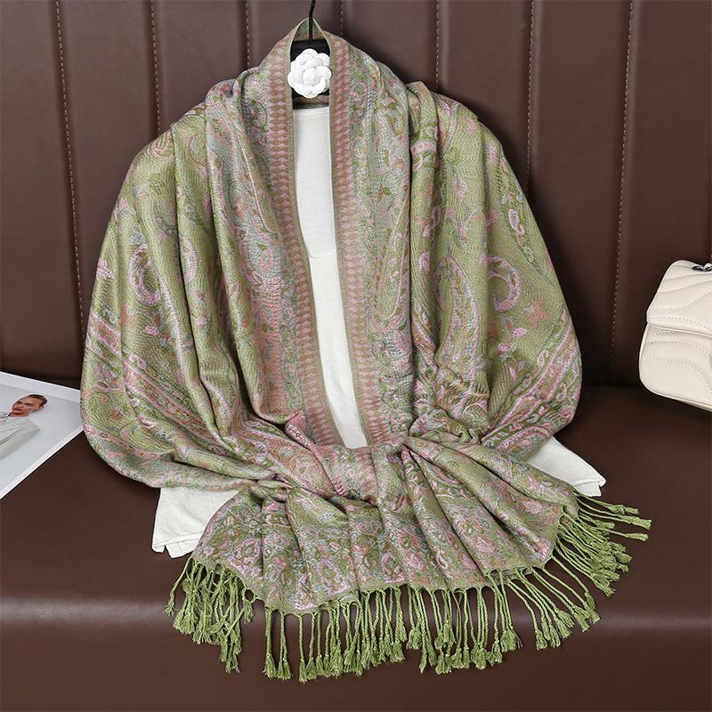 [T341] Этнический стиль кисточки одеяло дизайнер толстый пашмина зимний теплый шаль обертывание кашемировый шарф женский шейный платок шали