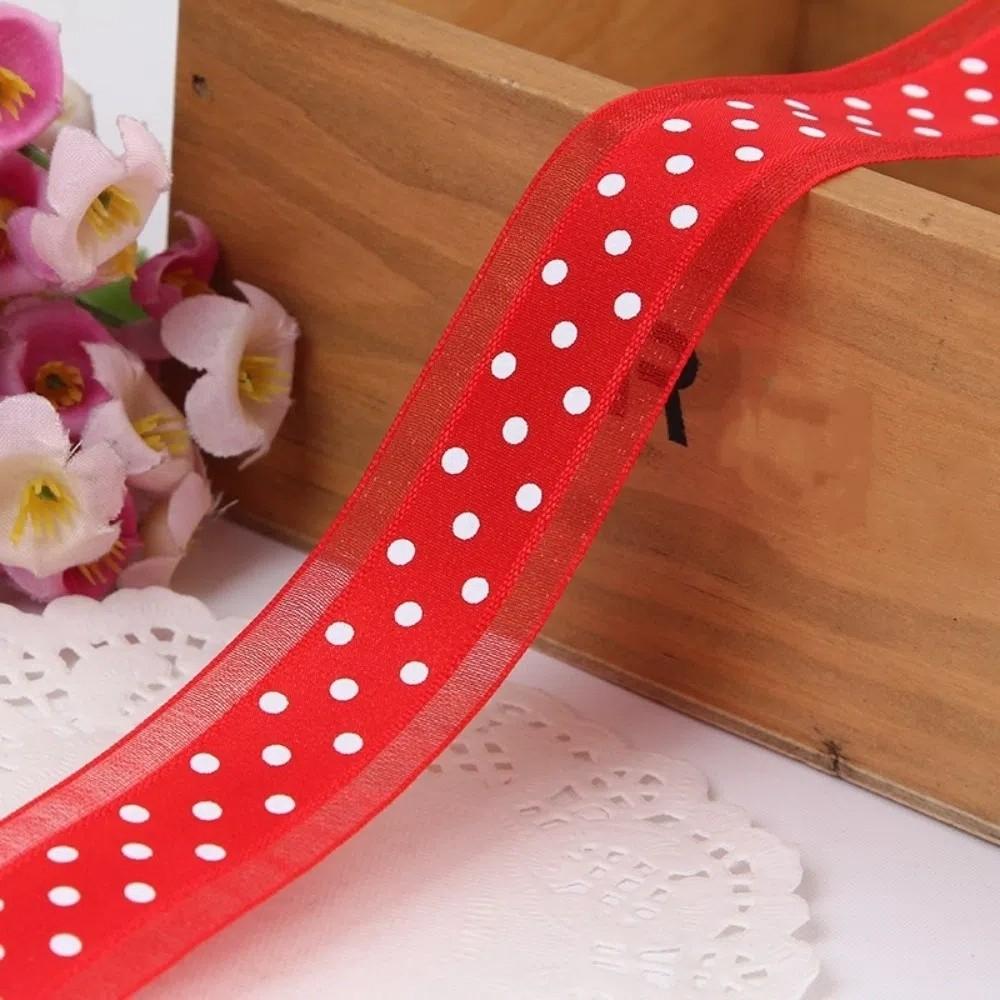 25mm 5meters Organza Ribbon Christmas Wedding Decor Hair Bow Chiffon Lace Ribbon Gift Bouquet Decoration DIY Sewing Fabric