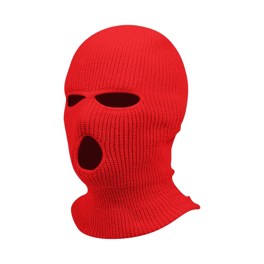 Three Hole Candy Colored Wool Hat With A Hood For Outdoor Cycling Windproof Mask