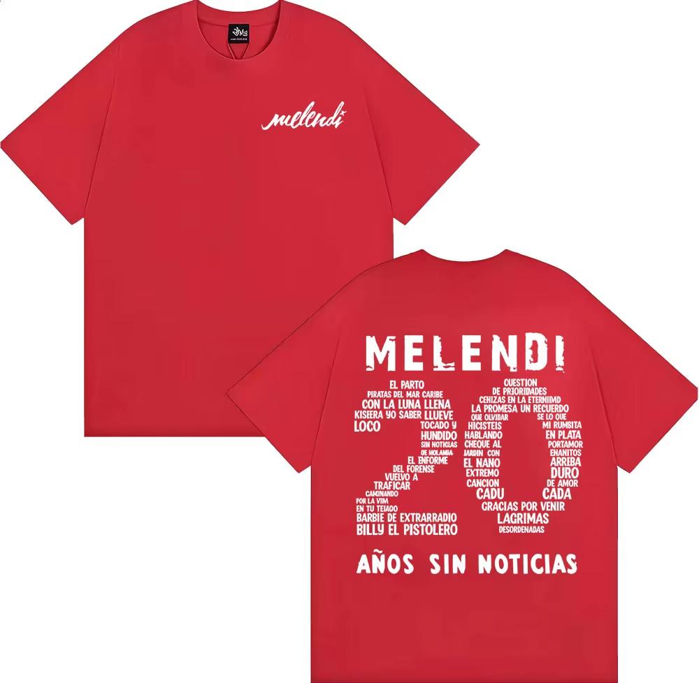 Rapper Melendi 20 Anos Sin Noticias Merch Tee Shirt 2026 Spring summer Men Women Fashion Retro Short Sleeve Cotton Casual top