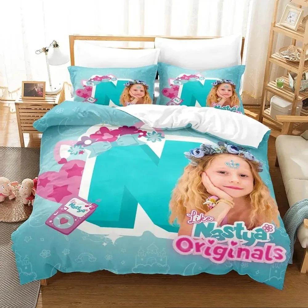 3D Print Like Nastya Bedding Set Boys Girls Twin Queen King Size Duvet Cover Pillowcase Bed Boys Adult Home Textileextile