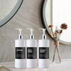 Многоразовая круглая бутылка с насосом, 500 мл, с водонепроницаемыми этикетками для кухни, ванной комнаты, бутылки для шампуня и кондиционера в отеле