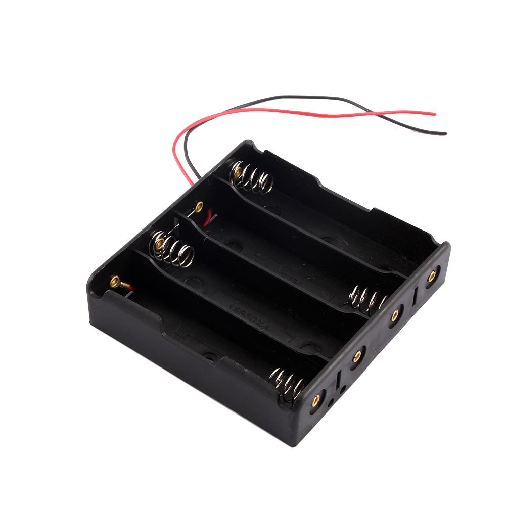Plastic Battery Holder Storage Box Case For 18650 Rechargeable With Wire Lead