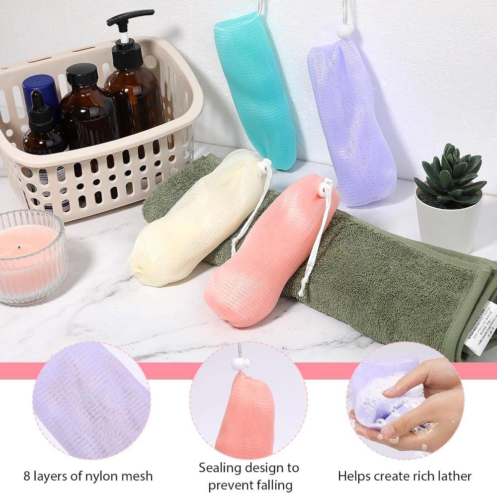 for Shower Foam Net Shower Soap Sack Saver Pouch Exfoliating Mesh Soap Pouch