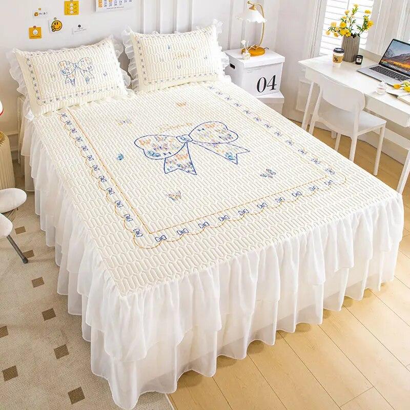 Летний крутой коврик из натурального латекса, юбка-кровать, наволочка, можно стирать в машине, кондиционер, мягкий коврик, складной нескользящий покрывало