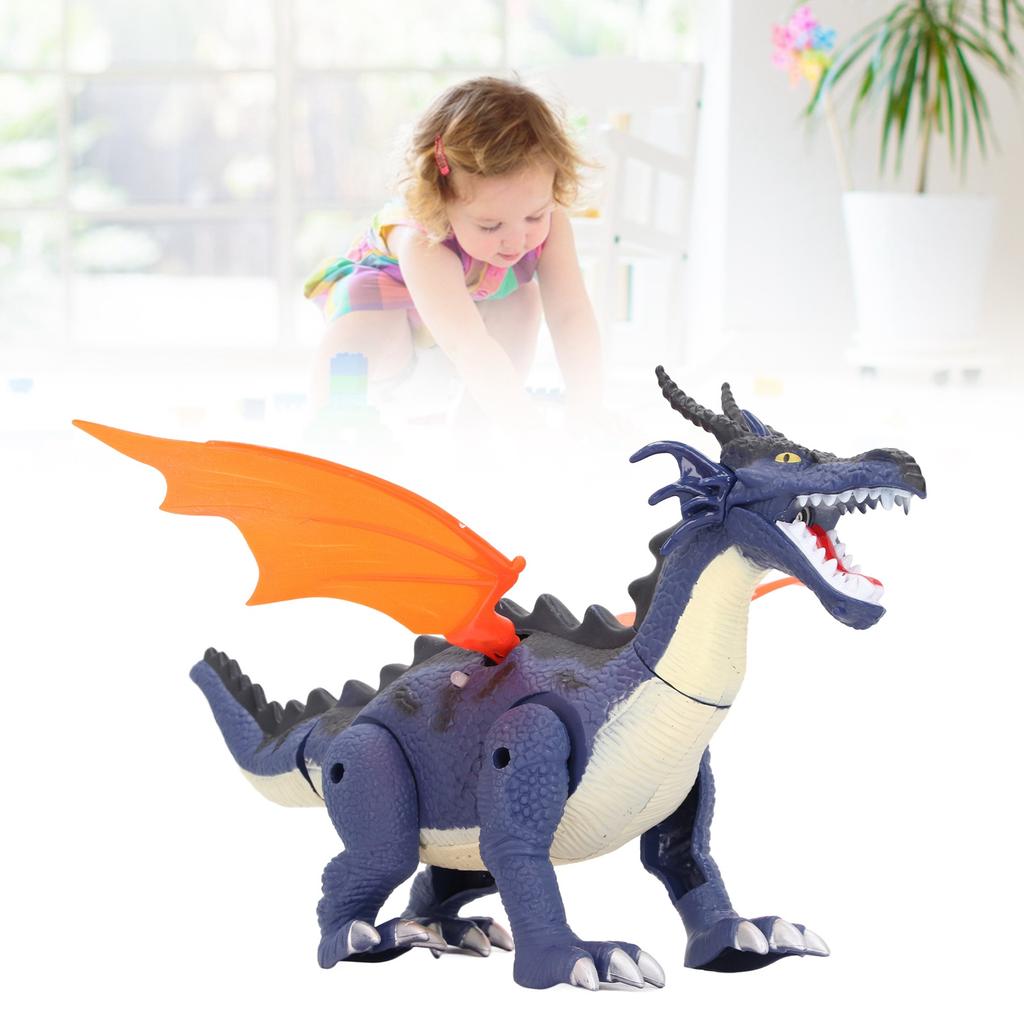 Electric Walking Dinosaur Toy Kid Home Funny Sound Light Dragon Toy with Simulated Flame Spray