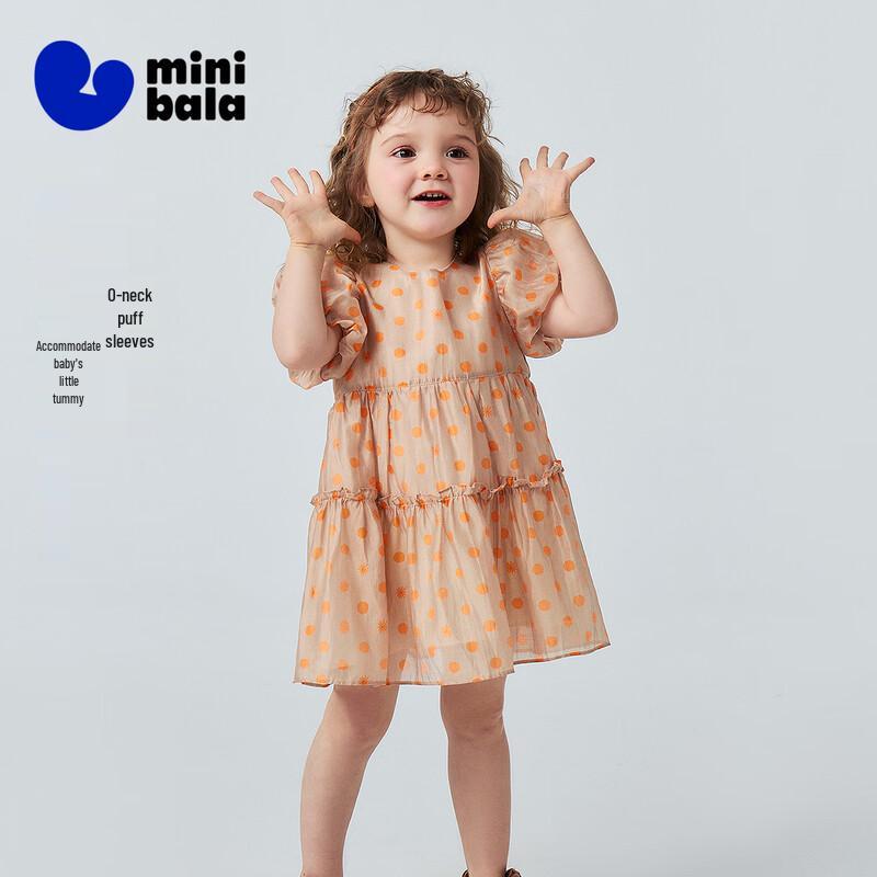 Летнее платье в горошек для девочек Minibala
