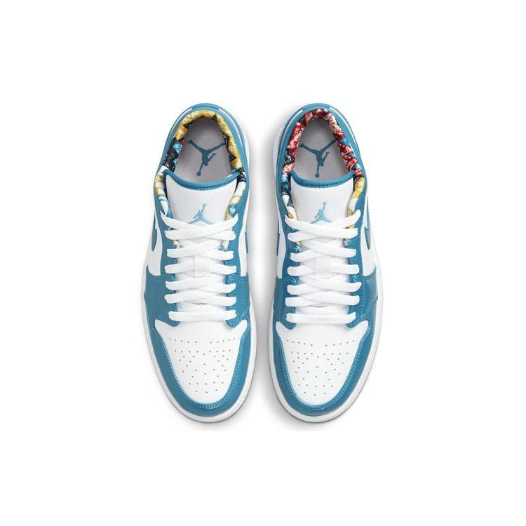 Мужские кроссовки Air Jordan 1 Low Barcelona белые Cyber-Teal DC6991-400