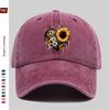 pc Leopard Print Heart and Sunflower Pattern Baseball Cap Casual Style Sun Hat Comfortable and Lightweight with Adjustable St