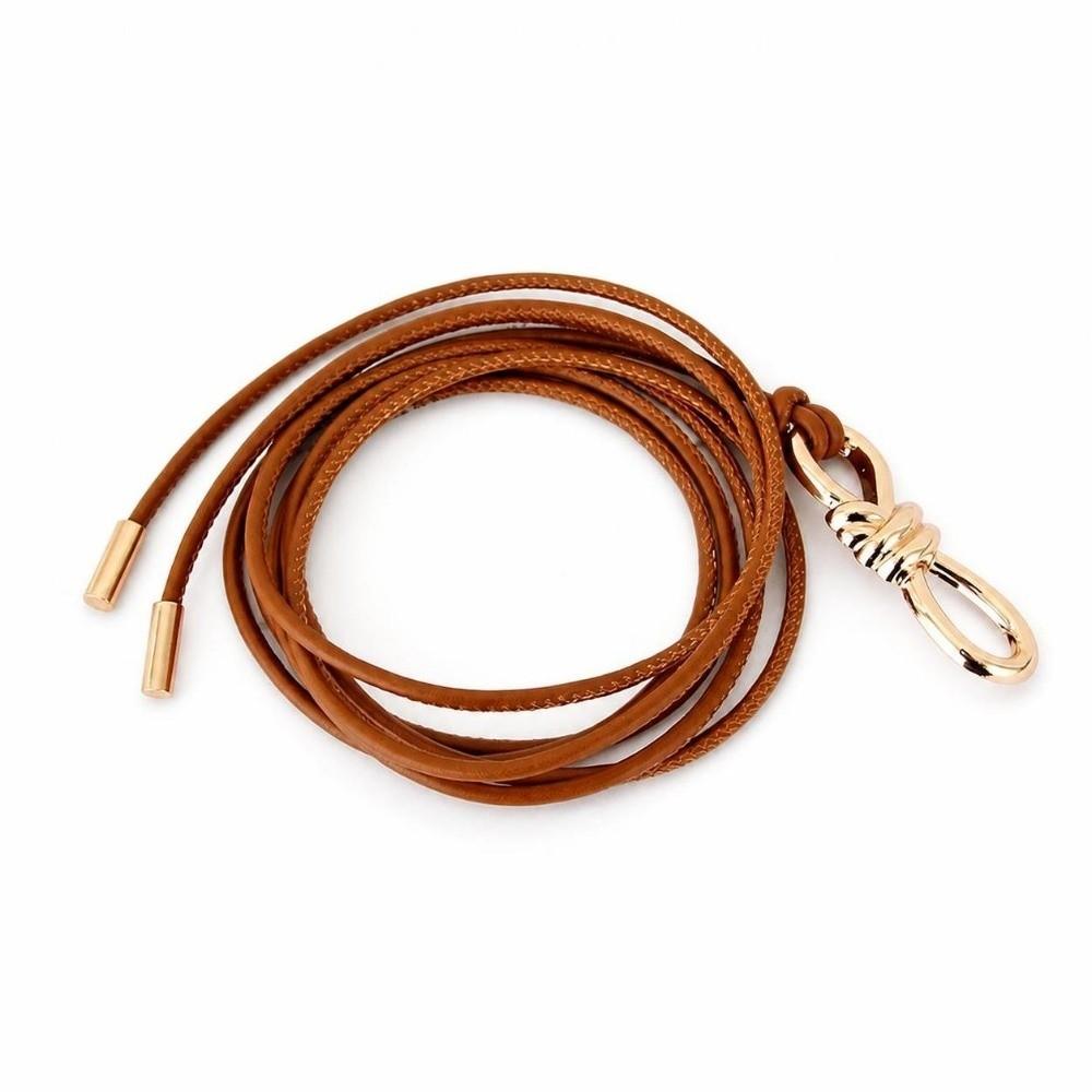 Solid Color Metal Buckle Belt Knotted Decorative Waistband Fashion Waist Chain Women's Accessories