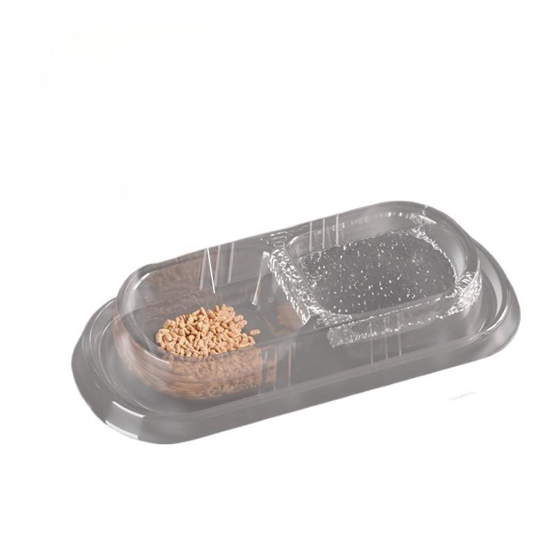20Pcs Disposable Ant-proof Cat Double Compartment Feeding Bowl No-wash Travel Food Water Bowl for Stray CatsPet Feeder Tray