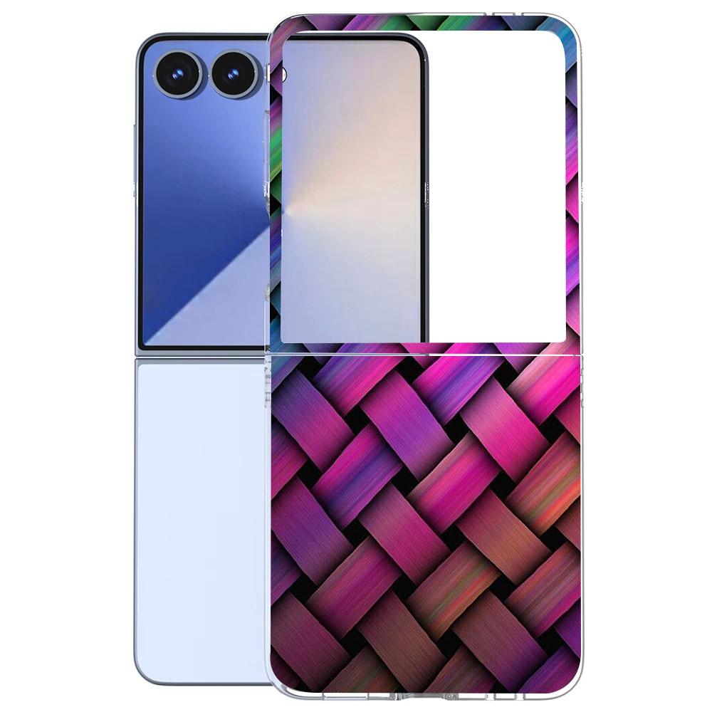 Для Samsung Galaxy Z Flip 7 6 5 4 3 Чехол Модный Рисунок Жесткий ПК Прозрачная Крышка Для Galaxy Z Flip7 Складные Чехлы Funda Coque