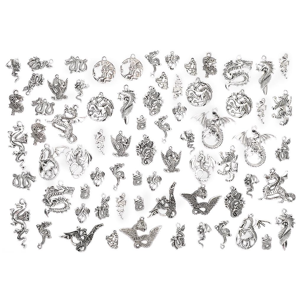 70Pcs/Set Dragon Pattern Bracelet Hand-Made Accessories Kit  Pendants Accessories