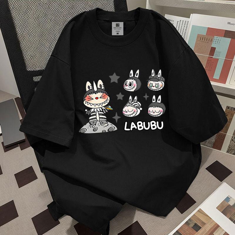 Популярная женская футболка с коротким рукавом LABUBU, Летний модный универсальный топ, Повседневная женская одежда