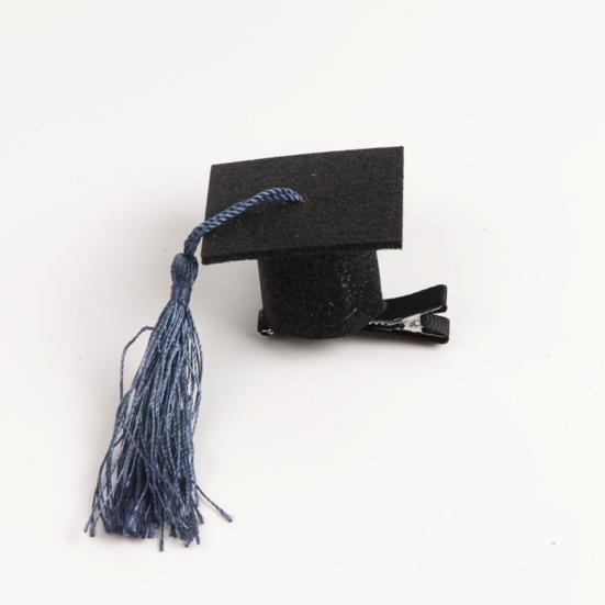 Yousheng Graduation Hat Hair Clip Felt Fabric Doctor Hat Shape Mini Cap with Tassel Hair Pin Kindergarten College Party Accessory