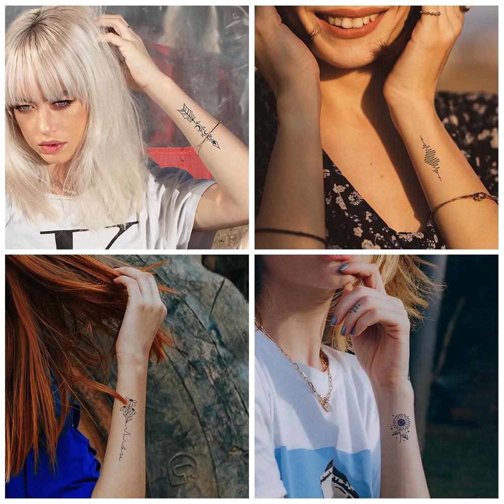 Водостойкие полуперманентные татуировки-наклейки на травяной основе для мужчин и женщин