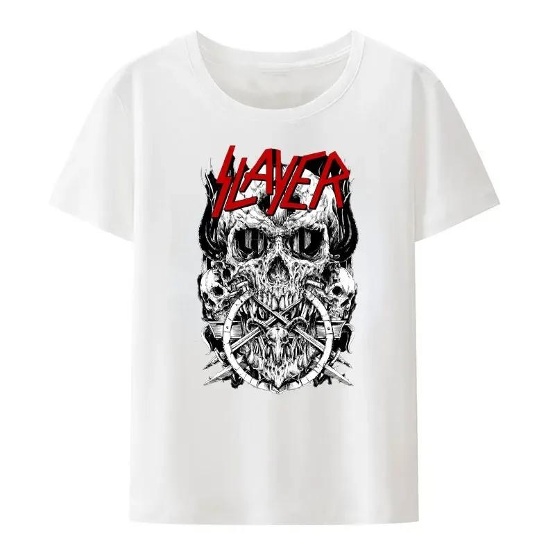 Футболка женская Metal Band 2023 Новая мужская одежда Slayer Летние футболки ModaL Punk Rock Y2k Топы Графические футболки Harajuku