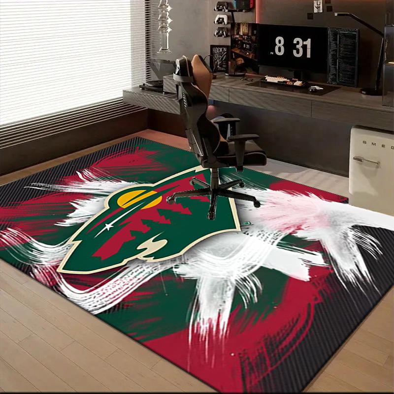 Напольный коврик Minnesota Hockey Team для гостиной, игровых комнат, офиса, спальни, офисный коврик для пола, игривый дизайн, рождественские подарки для фанатов