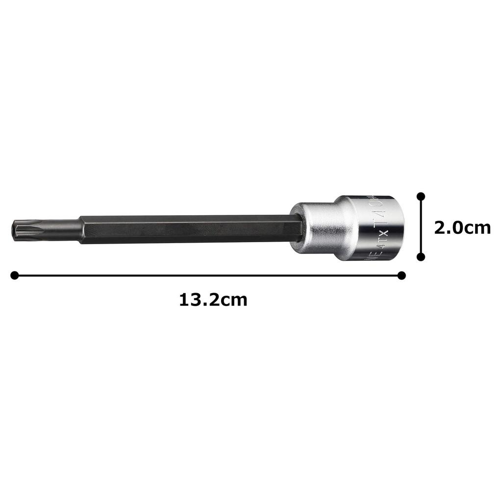 TONE Long Torx Socket T40H (Tamper-Proof Type) HP4TX-T40HL, 12.7mm (1/2") Drive,