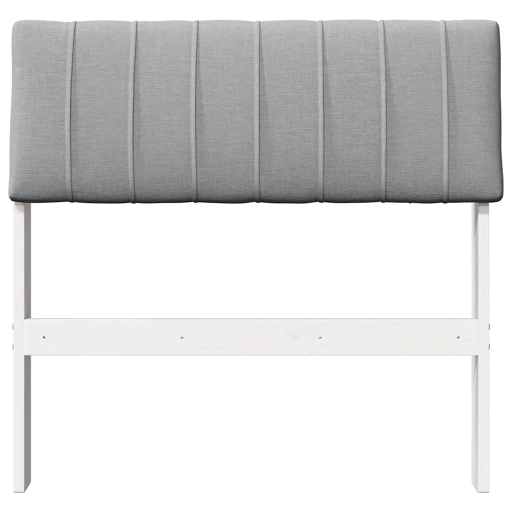 Upholstered Headboard Light Grey 75 cm Solid Pine Wood
