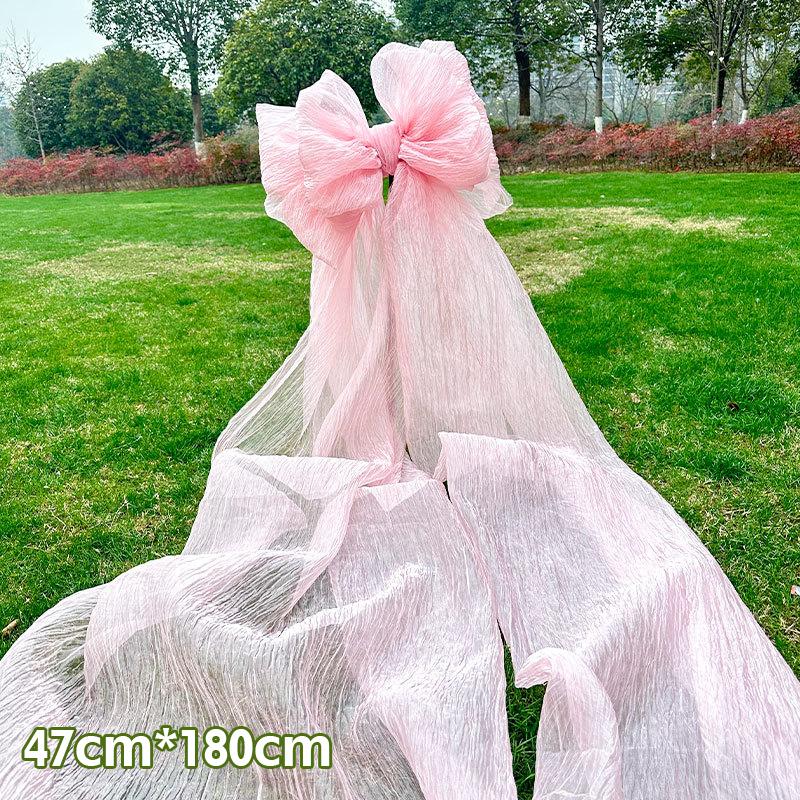 Xmas Large Pink Ribbon Bowknot Decoration Princess Girl Birthday Party Wedding Bridal Baby Shower Arch Cover Room Hanging Decor