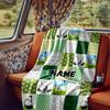 Golf Themed Patchwork Design With Balls And Clubs Blanketcustomize Your Name Lightweight Comfortable And Stylish Blanket For Travel Bed Home Chair