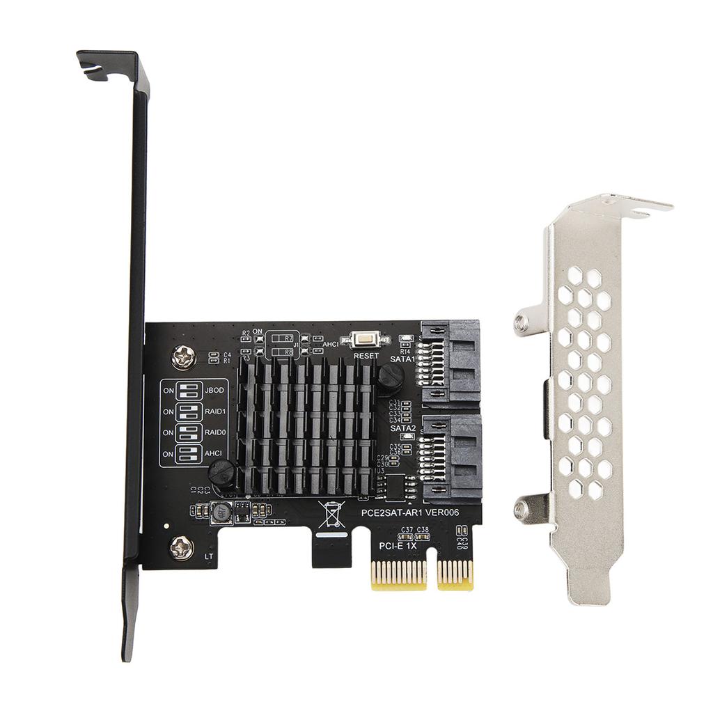 PCIE To SATA3.0 Expansion Card 2 Ports 6Gbps High Speed Multi Function Support PCIE SATAIII RAID