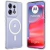 For Motorola Edge 50 Pro 5G Clear Case TPU+Acrylic Magnetic Phone Cover Compatible with MagSafe