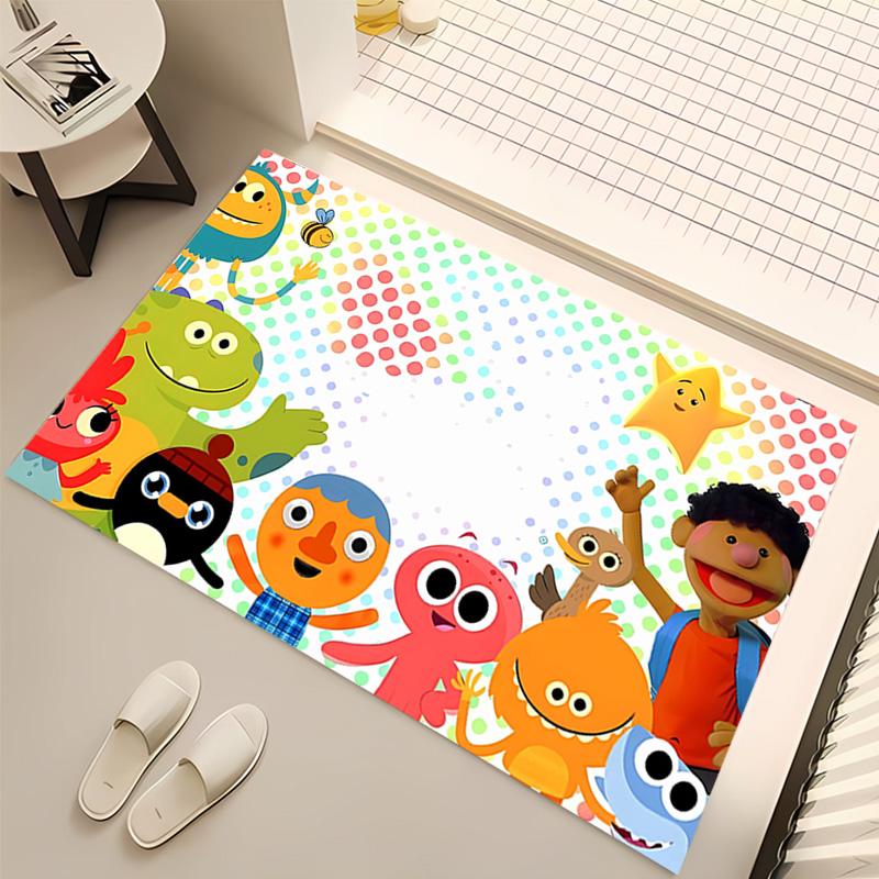 1pc Super Simple Songs Print Area Rug - Soft, Washable Non-Slip Indoor Mat, Living Room, Home Office Decorative Rug,Office Decorative