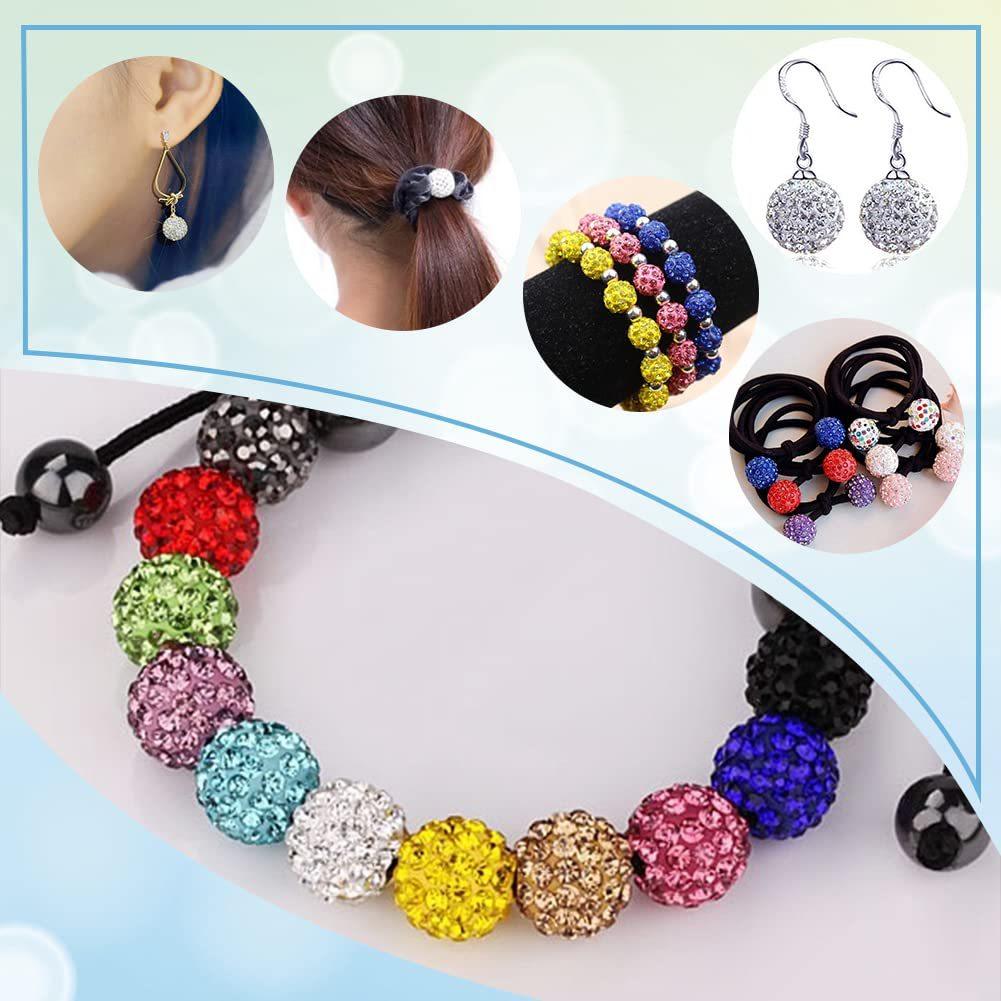 10mm Rounddiscoball Spacerbead Rhinestone Disco Czech Crystal 30pcs Pave Clay  Beads