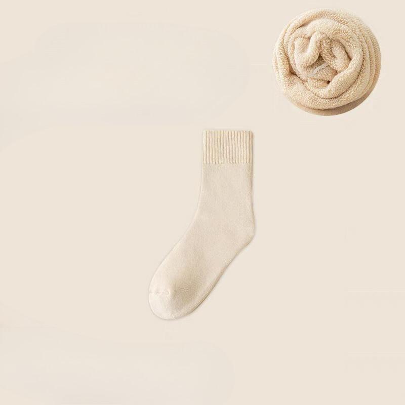 Женские зимние утолщенные теплые шерстяные носки-трубы с махровым дном