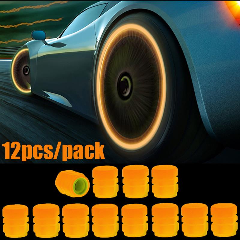 Luminous Wheels Tire Air Cap Cover Fluorescent Night Glowing Tyre Valve Caps Auto Wheel Valve Stem for Car,SUV,Motorcycles,Truck Stem Caps1