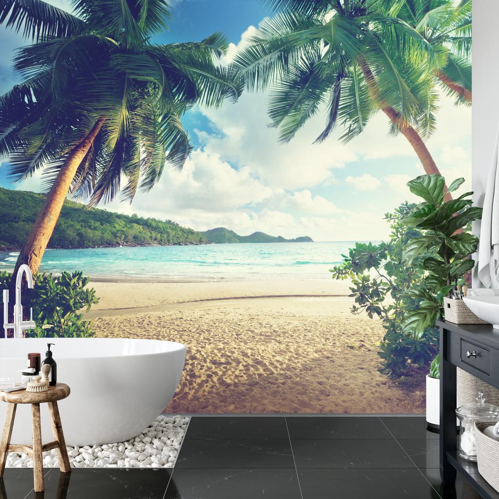 Photomural Palm Trees On The Seychelles Non-Woven 416x290