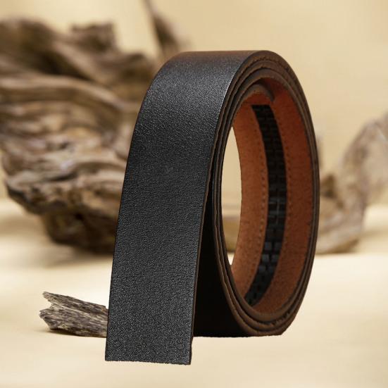 Мужской ремень из натуральной кожи без автоматической пряжки, двухслойный ремень из воловьей кожи в стиле ретро, ​​без пряжки, дизайн пояса