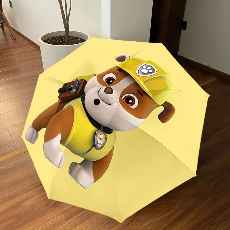 1PC paw patrol rubble Umbrella-8-Rib Reinforced, Automatic Open, Lightweight & Durable, Cute Fashion Accessory for Outdoor, Beach or Casual Use, Beach